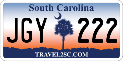 SC license plate JGY222