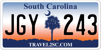SC license plate JGY243
