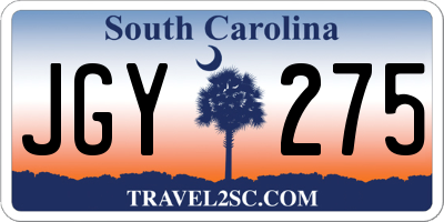 SC license plate JGY275
