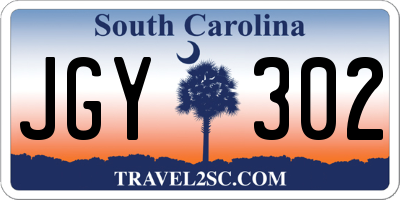SC license plate JGY302