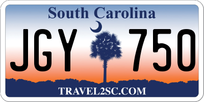 SC license plate JGY750