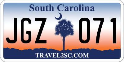 SC license plate JGZ071
