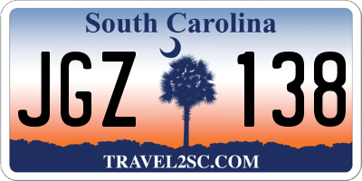 SC license plate JGZ138