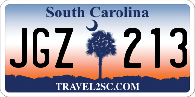 SC license plate JGZ213
