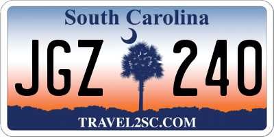 SC license plate JGZ240