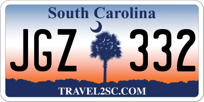 SC license plate JGZ332