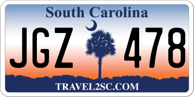 SC license plate JGZ478