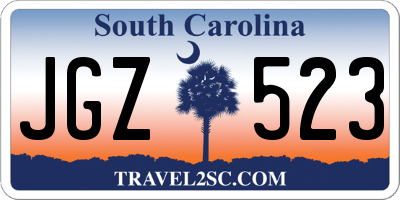 SC license plate JGZ523
