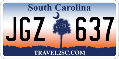 SC license plate JGZ637