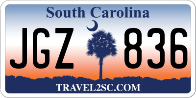 SC license plate JGZ836