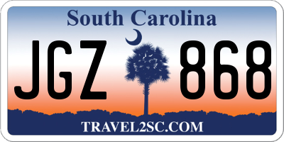 SC license plate JGZ868