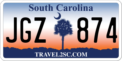 SC license plate JGZ874