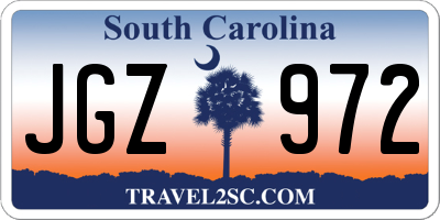 SC license plate JGZ972