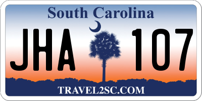 SC license plate JHA107