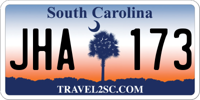 SC license plate JHA173