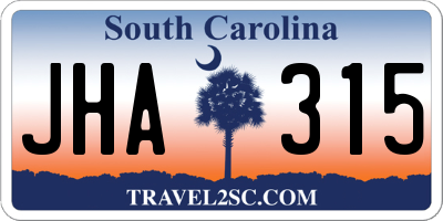 SC license plate JHA315