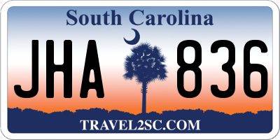SC license plate JHA836