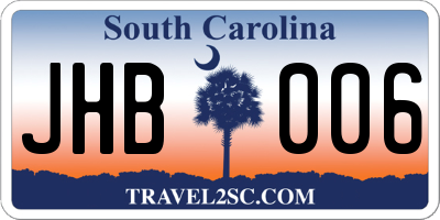 SC license plate JHB006