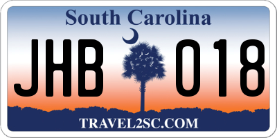 SC license plate JHB018
