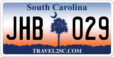 SC license plate JHB029