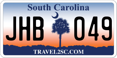 SC license plate JHB049