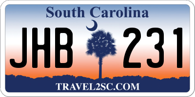 SC license plate JHB231