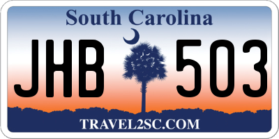 SC license plate JHB503