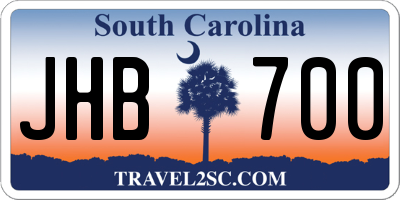 SC license plate JHB700