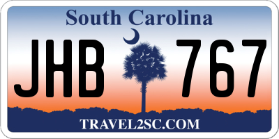 SC license plate JHB767