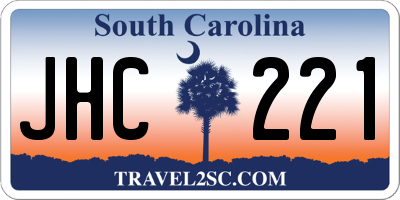 SC license plate JHC221