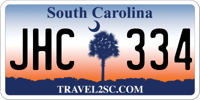 SC license plate JHC334