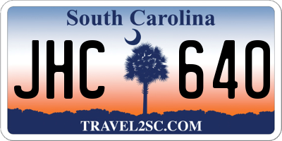 SC license plate JHC640