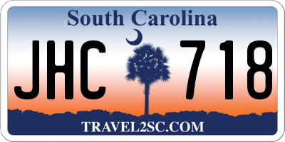 SC license plate JHC718