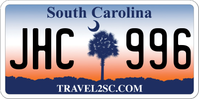 SC license plate JHC996