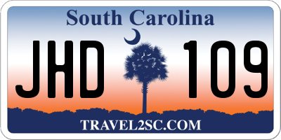 SC license plate JHD109