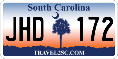 SC license plate JHD172