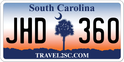 SC license plate JHD360