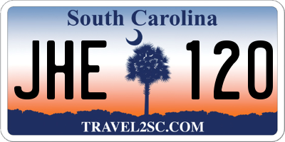 SC license plate JHE120