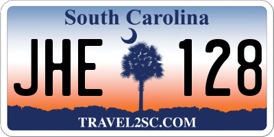 SC license plate JHE128
