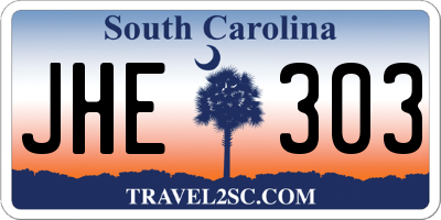 SC license plate JHE303