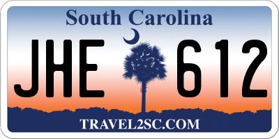 SC license plate JHE612