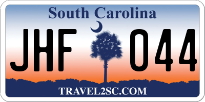 SC license plate JHF044