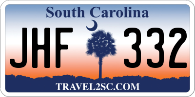 SC license plate JHF332