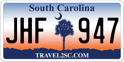 SC license plate JHF947