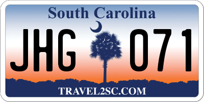 SC license plate JHG071