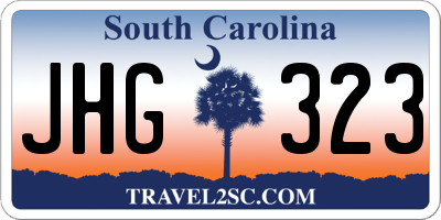 SC license plate JHG323