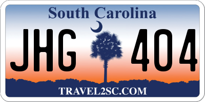 SC license plate JHG404