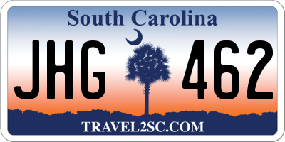 SC license plate JHG462
