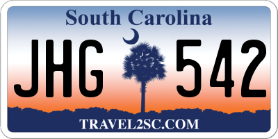 SC license plate JHG542