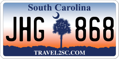 SC license plate JHG868